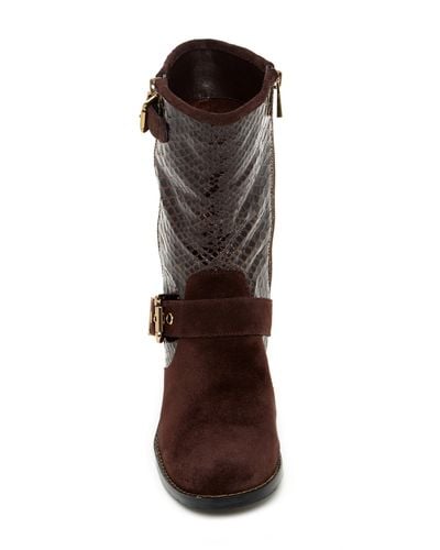 vince camuto jaidin leather snake embossed western boot